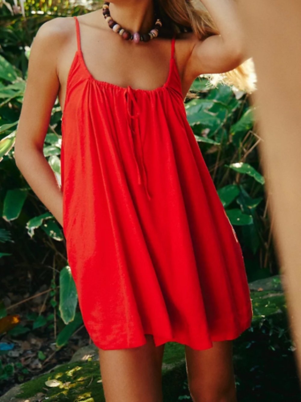 Free People Rae Mini Dress Orange Red Large